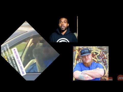 Tay roc pisses a sleeping gluezy look alike off in traffic & gets flicked off