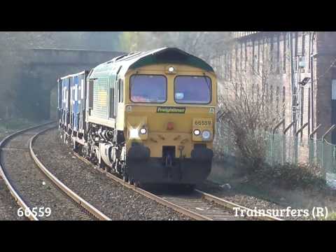 Freightliner Class 66 No. 66559 on 6F33 Bredbury - Runcorn F.L @ Hyde Central on 23.03.17 - HD