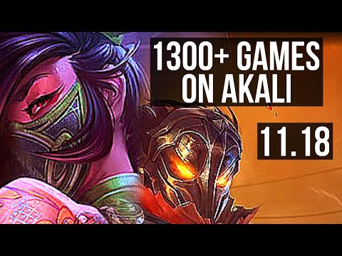 AKALI vs VIKTOR (MID) | 1300+ games, 16/2/5, 6 solo kills, Legendary | EUW Master | v11.18