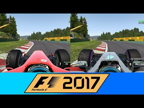 F1 2017 Car Comparison - Ferrari F2004 vs Mercedes W08 (Belgium - Spa) (WHICH IS FASTER?)