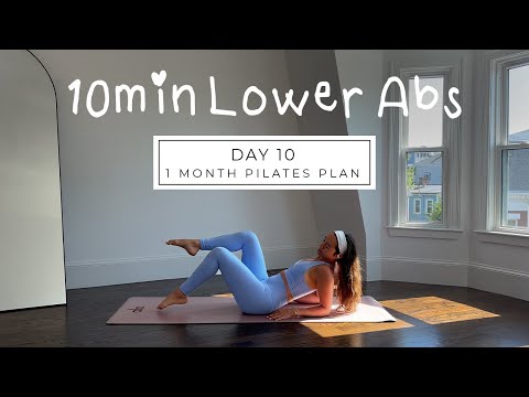 DAY 10 - 1 MONTH PILATES PLAN // 10MIN lower abs & deep core burn || madeleineabeid