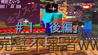 【マイクラ実況】＃１「後編」初見がモンスター達と遭遇？！  村人達にも省かれました…             (；ω；)