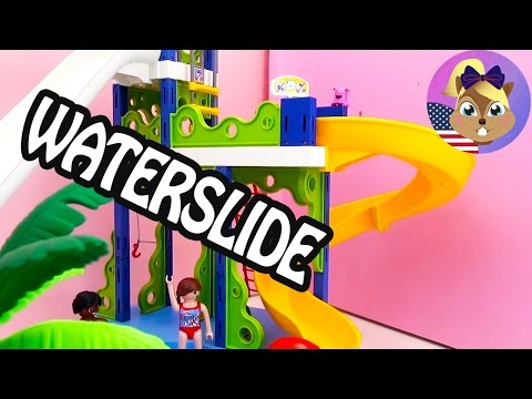 Water Slide and Swimming Pool - Playmobil Summer Fun Water Park with Two Grand Slides! Demo