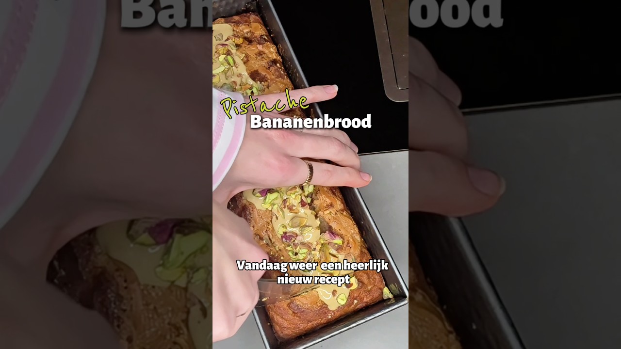 Pistache framboos bananenbrood 🍌🍓 #fairtrade