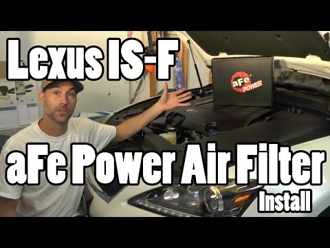 Lexus ISF aFe air filter install howto