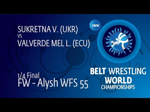 1/4 FW - Alysh WFS 55: L. VALVERDE MEL (ECU) df. V. SUKRETNA (UKR), 2-1