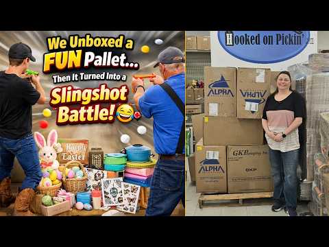 We Unboxed a FUN Pallet… Then It Turned Into a Slingshot Battle 😂🎯
