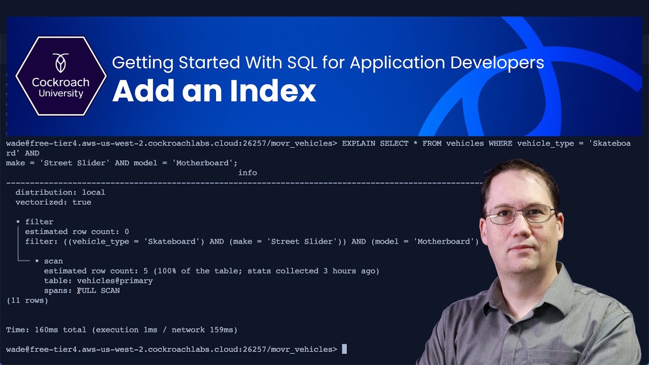 Add an Index - Getting Started With SQL for Application Developers