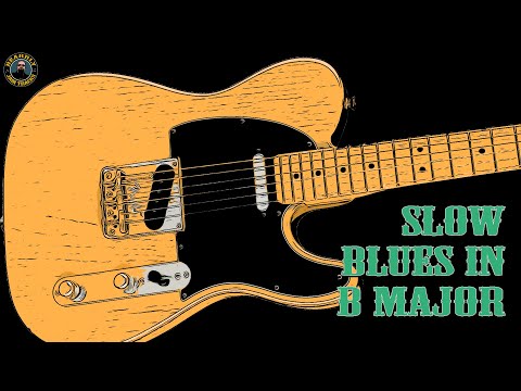 Slow blues backing track in B major