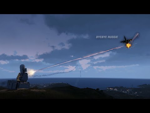Russian SU-25 Grach is shot down by a C-RAM air defense system | ARMA 3