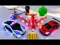 Unboxing RC 3D Lights Police Cars Radio Control Airbus A380 Aeroplane RC Helicopters Aeroplane