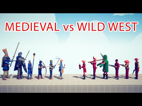 MEDIEVAL Team vs WILD WEST Team - Totally Accurate Battle Simulator TABS