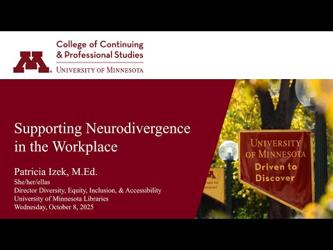 Video: Supporting Neurodivergence in the Workplace | UMN CCAPS