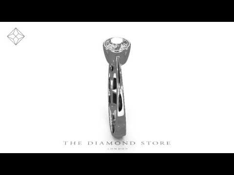 UT29-72RMY - Certified Emily 18K White Gold Diamond Engagement Ring 0.50CT