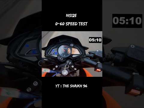 Thumbnail for Pulsar ns125  ⚡ 0-60 acceleration test 🔥 fastest 125cc bike in India || #ns125 #pulsar #bajaj