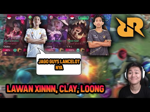 REAKSI RRQ XINNN KETEMU LANCELOT JEJE ! LAWAN XINNN, CLAY, LOONG - Mobile Legends