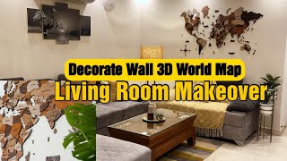 Decorate Living Room Wall with 3D Wooden World Map by Woodsify 🏡Best Wall Decorating Idea💕
