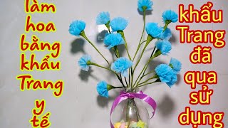 Làm hoa bằng khẩu trang y tế cực kì đơn giản/ khẩu trang đã qua sử dụng