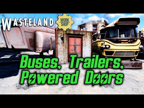 Fallout 4 Wasteland Workshop DLC - Buses, Trailers and Powered Doors (Trying to Trap Preston)