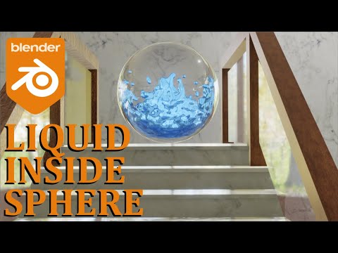 LIQUID INSIDE SPHERE (RIGID BODY, FLUID SIMULATION, BLENDER 2.83)