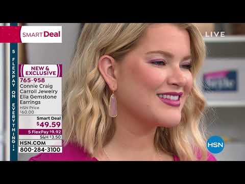 Connie Craig Carroll Jewelry Ella Gemstone Elongated Ham...