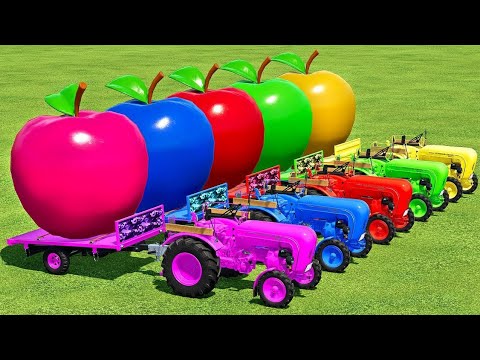 LOAD & TRANSPORT GIANT APPLES WITH PORSCHE TRACTORS - Farming Simulator 22