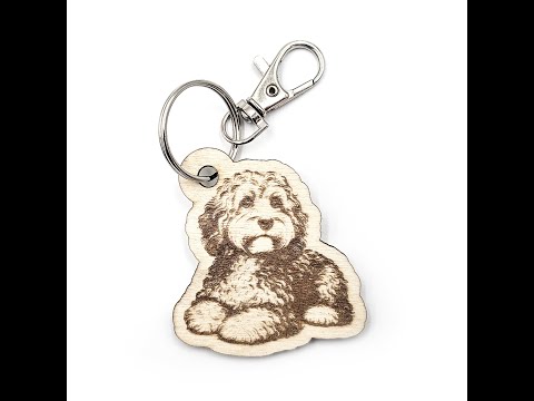 Cockapoo Shaped Wooden Keyring