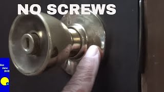 Remove doorknob lock with NO SCREWS showing