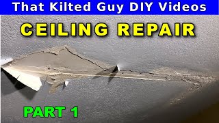 🟡How to Repair a Water Damaged Drywall Ceiling - part 1 of 2