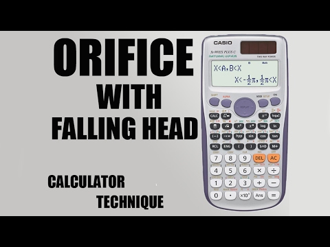 HYDRAULICS - ORIFICE WITH FALLING HEAD (CALCULATOR TECHNIQUE)