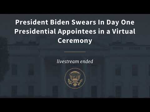 LIVE: President Joe Biden swears in appointees in virtual ceremony