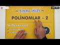 10. Sınıf  Matematik Dersi  Polinomlar POLİNOMLAR 2 | ŞENOL HOCA Merhaba arkadaşlar! Bugün AYT 2020 serisinin bu videosunda Polinomlar 2 konusunu işliyoruz. konu anlatım videosunu izle