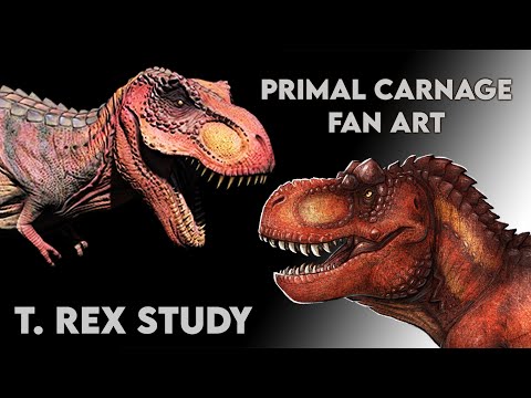Primal Carnage T. rex Fan Art | Process Time Lapse | Big Daddy Specimen Study