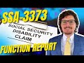 How to fill out SSA-3373 Function Report-Adult #dallas #texas #ssdi #socialsecuritydisability
