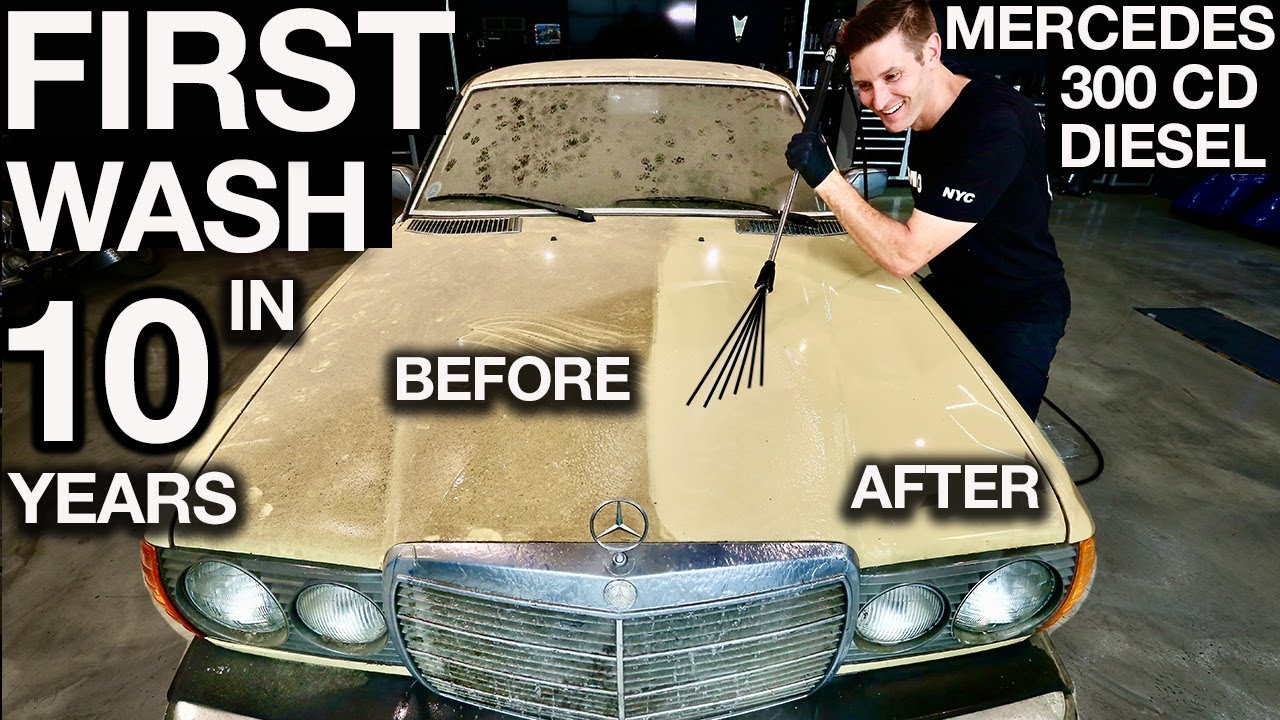 First Wash in 10 Years: 1978 Mercedes 300CD Diesel Disaster Detail and Sale!