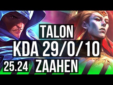 TALON vs ZAAHEN (JGL) | 29/0/10, 54K damage, Dark Harvest | EUW Master | 25.24