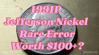 1991P Jefferson Nickel – Rare Error Coins Worth $100+?#1991PNickel#JeffersonNickel#RareCoins#CoinCol