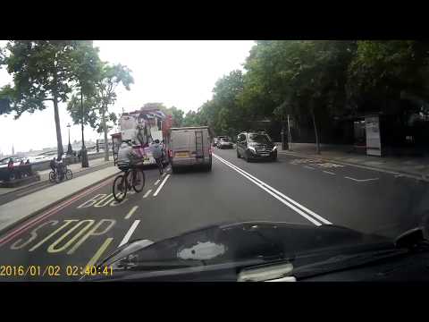 Cyclist rides into back of bus