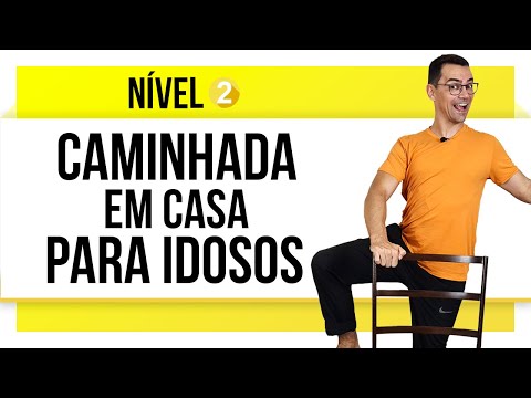 Caminhada em casa COM APOIO | Nível 2 | Exercícios para idosos e iniciantes