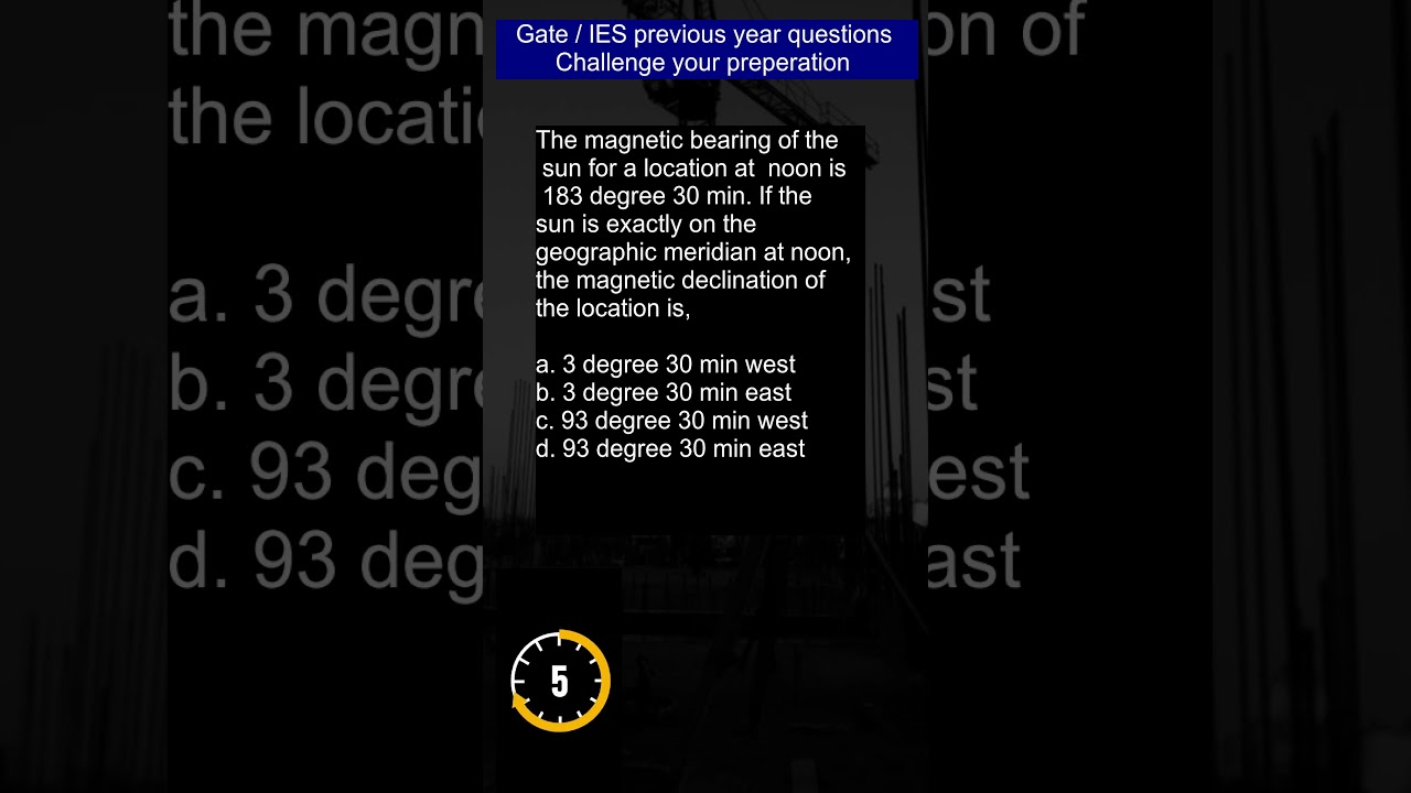 Gate/ ESE civil engineering quiz, Survey engineering/ Geomatics engineering previous year questions.