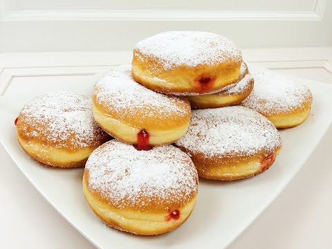 Bestes Berliner Rezept mit Nutella und Marmelade - Kreppel / Krapfen / Pfannkuchen