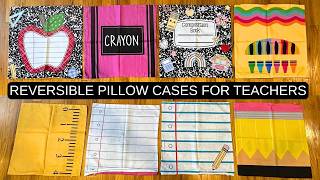 4pk of Reversible Classroom Themed Throw Pillow Cases - GREAT for TEACHERS!!