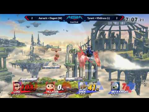 MSM 87 - Aarvark + Elegant (Red) Vs. Tyrant + K9sbruce (Blue) Grand Finals Set 2 - Smash Wii U