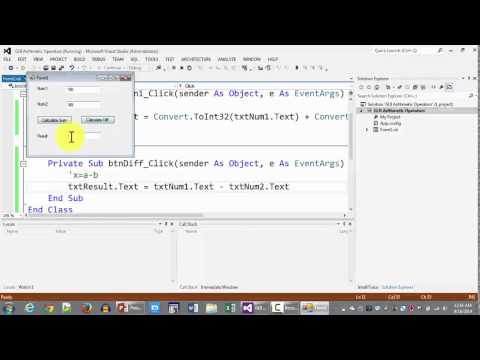 Visual Basic Arithmeric Operator Difference Between Numbers