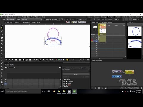 DJS OpenToonz Basic Tutorial Pt. 2 (Animating a Bouncing Ball)