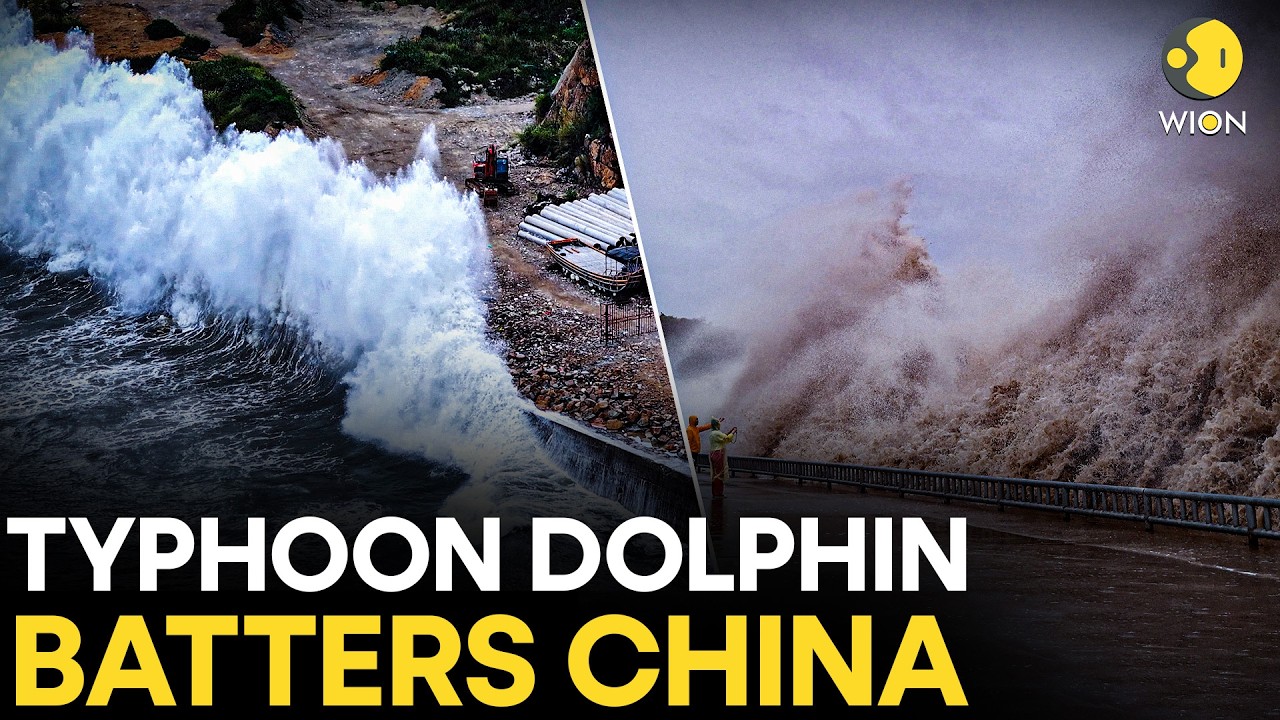 China Typhoon LIVE: RED ALERT Triggered as Typhoon Dolphin Slams China; 1,300 Flights Cancelled