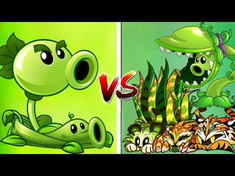 PvZ 2 Challenge - TIGER GRASS and SNAP PEA vs REPEATER and Vine - Who Will Win? PvZ 2 Plant Vs Plant