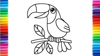 How to Draw a Toucan Bird | Easy Step-by-Step Drawing Tutorial for Kids