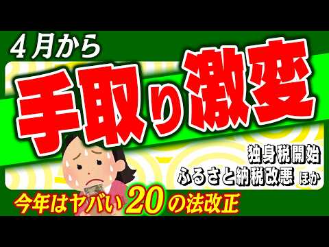 【2026年4月大改正】独身税？178万円の壁？今年の手取り激変ルールを一気に解説【会社員･個人事業主･年金/社会保険/子ども子育て支援金･ふるさと納税､住宅ローン控除､iDeCo/自動車､自転車】