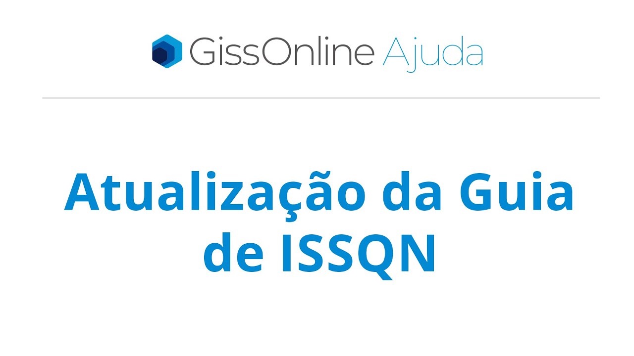 GissOnline Ajuda | Atualização da Guia de ISSQN